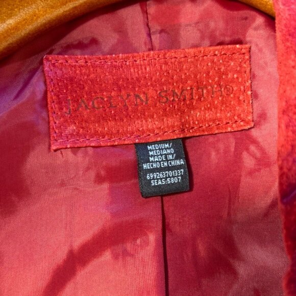 Vintage Red Suede Leather Jacket by Jaclyn Smith Button-Front Womens Size M - Picture 7 of 12